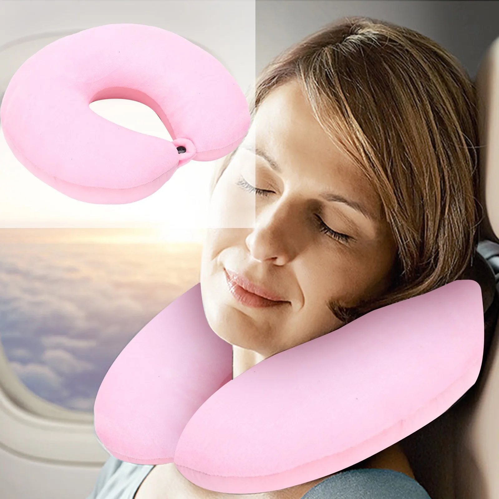 Pillow Memory Neck Support Airplane Pillow For Traveling  Car  Home  Office  Travel Neck Flight Pillow