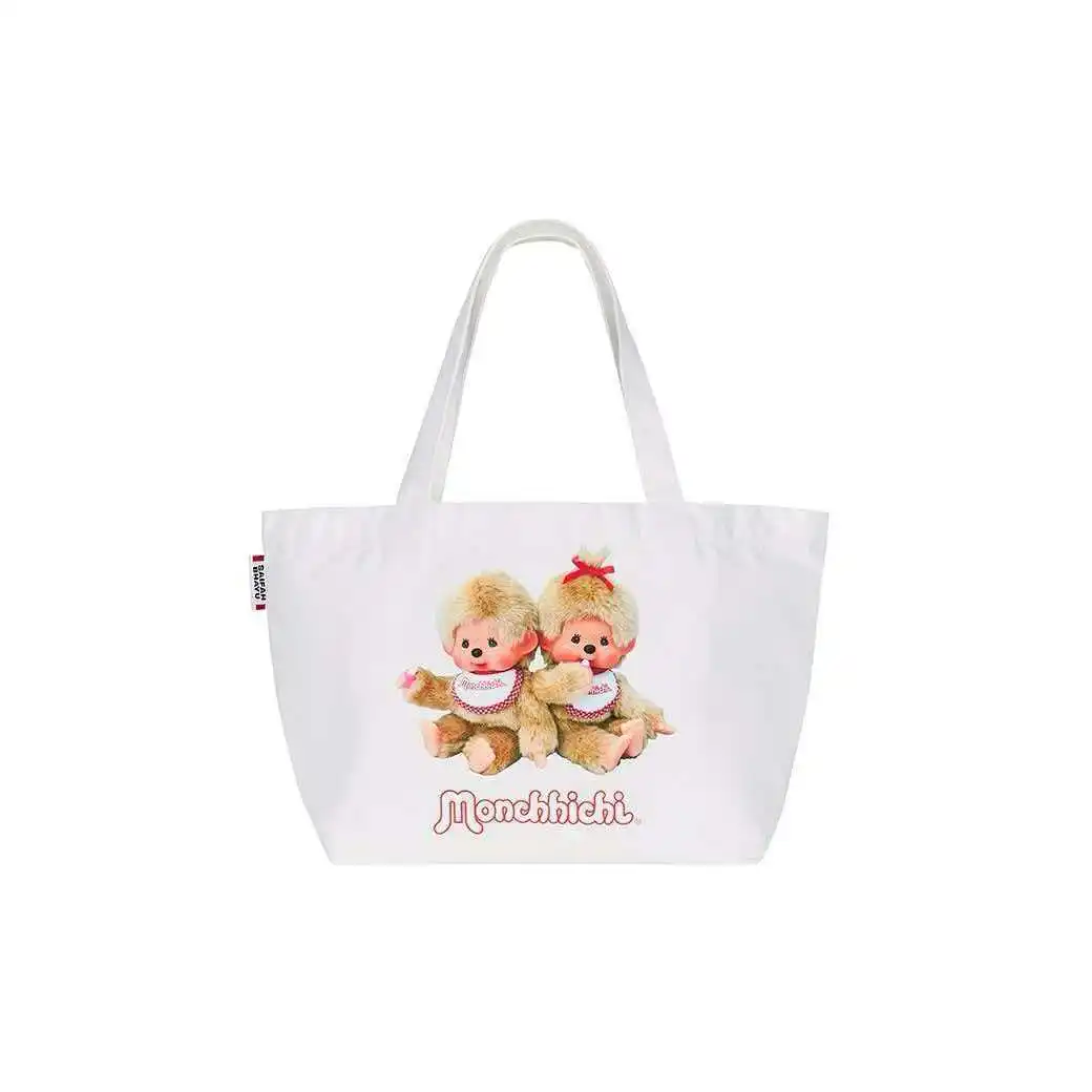Japanese, Korean and Thai cartoon Monchichi canvas handbag casual all-purpose handbag large capacity tote bag mommy bag view 6