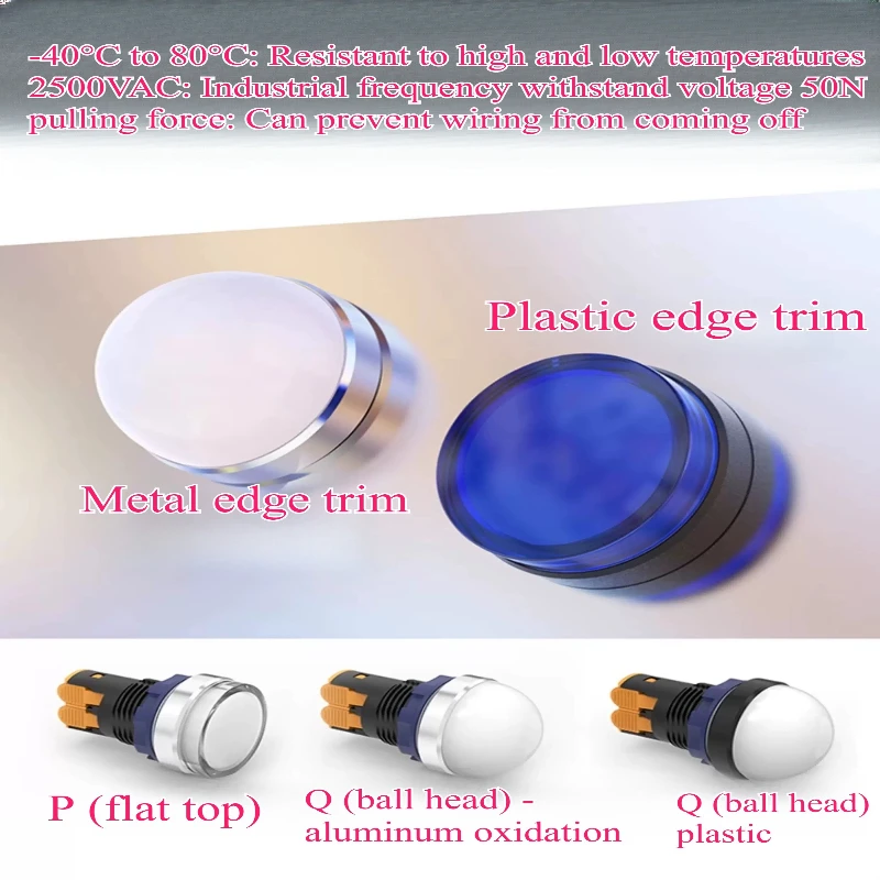 

1PCS 22MM Panel Mount Plastic/Metal Signal Light Display Lamp LED Power Indicator 12V 24V 220V Blue Green Red White Yellow