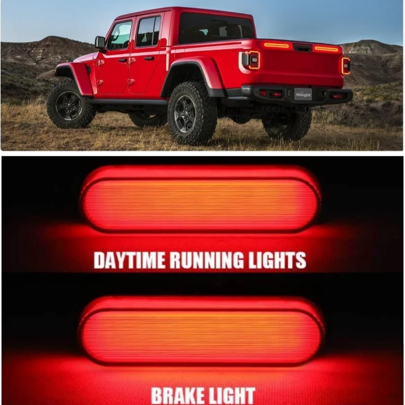 2PC Car Halo Neon 34 LED Tail Light Flowing Turn Signal Brake Stop Trailers Lights For Truck RV Boat Bus Lorry Van Caravan Parts