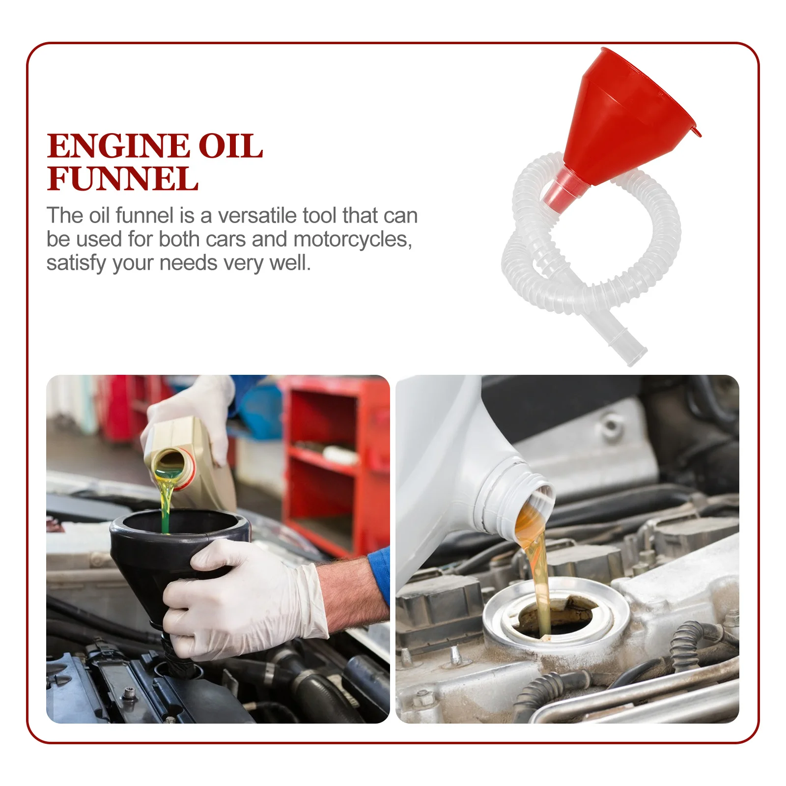 

Прочная пластиковая топливная воронка со шлангом для быстрой заправки автомобилей, мотоциклов, замены масла, гибкая, надежная, гаражная мастерская