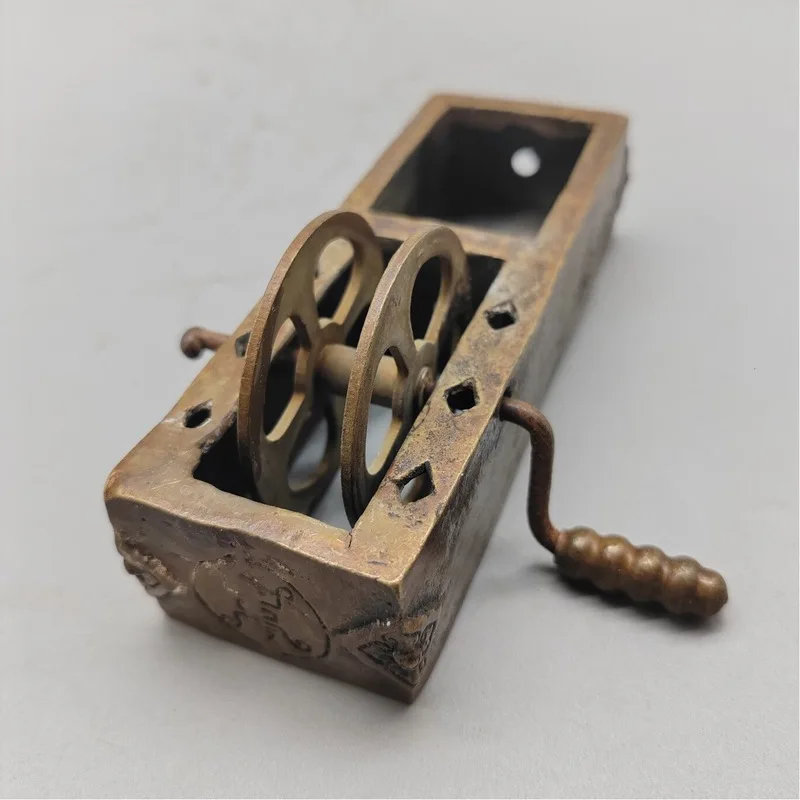 -style antique collection ornament, vintage copper Republic of China inkstone collectible craft
