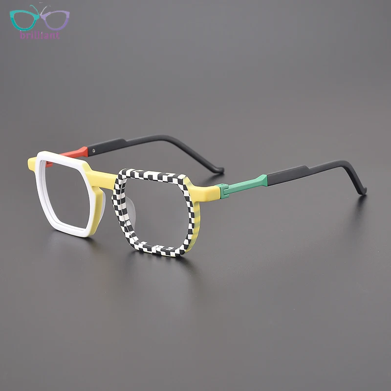 Matte Textured Square Eyeglass Frame Men Women Luxury Brand Color Matching Retro Optical Eyeglass Anti Blue Light Myopia Glasses