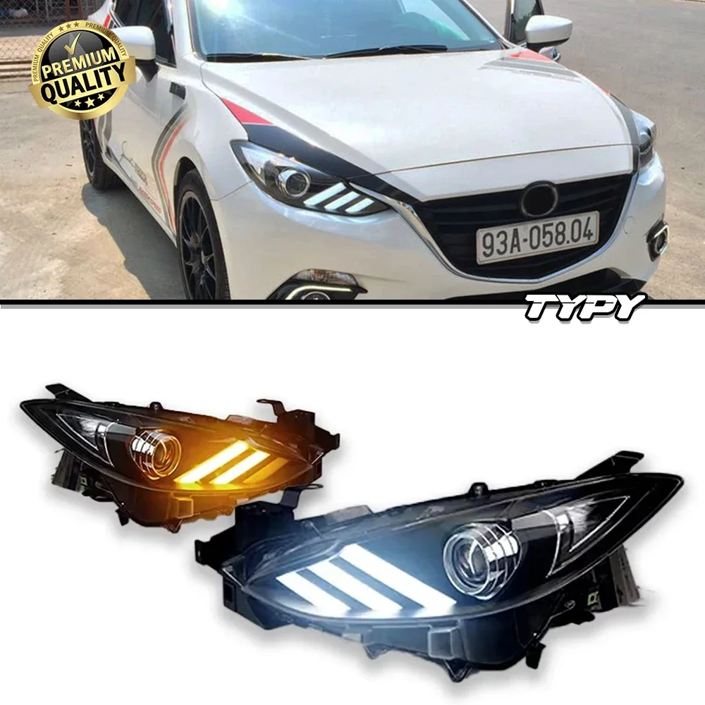 

Car Head Lamp For Mazda 3 Axela Headlight 2014-2016 Upgrade Modified To New Dynamic Turn Signal Car LED Headlight Assembly