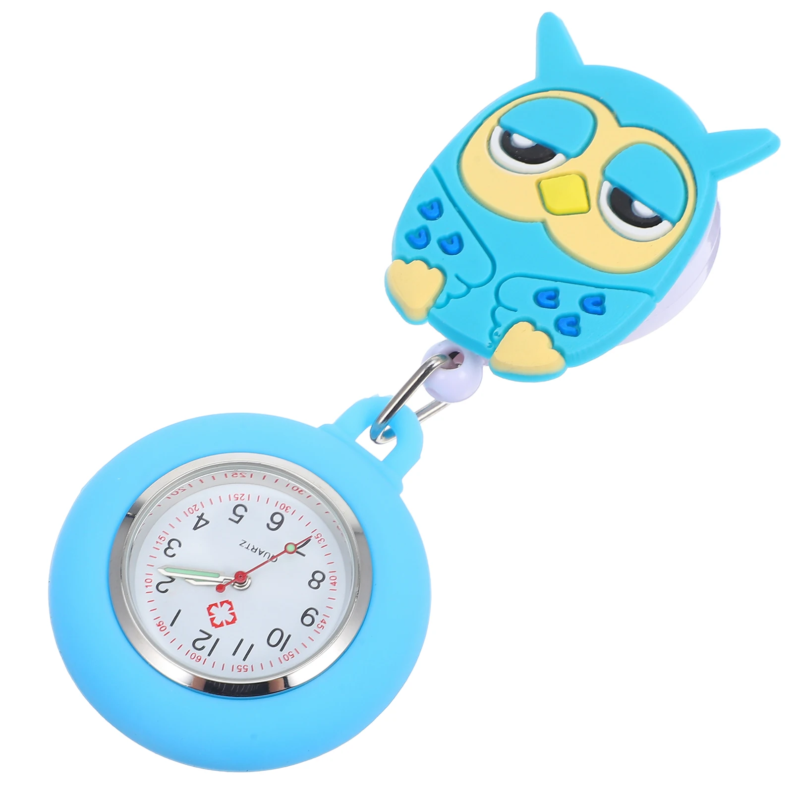 Cute Owl Nurse Pocket Watch Soft Rubber Quartz Movement Stretchable Silicone Watches for Doctors Nurses Medical Gifts