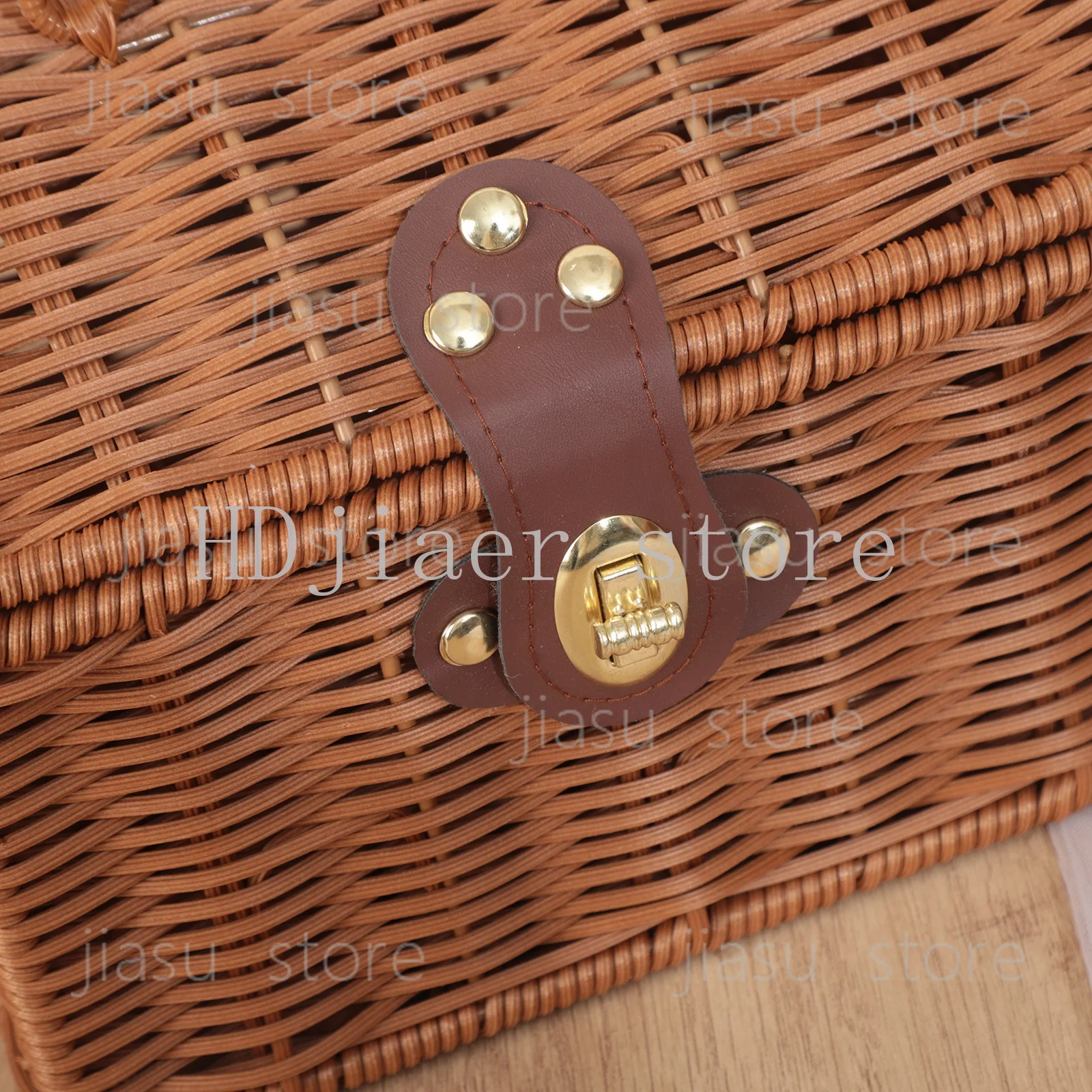 Retro Rattan Gift Box - Tie Ribbon Flip Suitcase Design, Wedding Treasure Box, Photo Storage Box