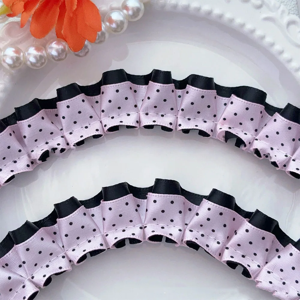 Geraffter Polka-Dot-Spitzenbesatz für Puppenkleidung, individuelle Haaraccessoires, Damenblusenverzierung, Socken, Tischdecke, Geldbörse – Detail 8