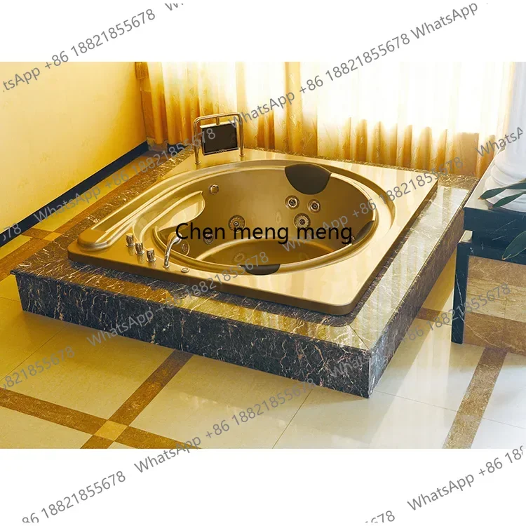 

Indoor Small Massage Led Bathroom Spa Tubs Round Drop in whirlpool Bathtub for 3 Person