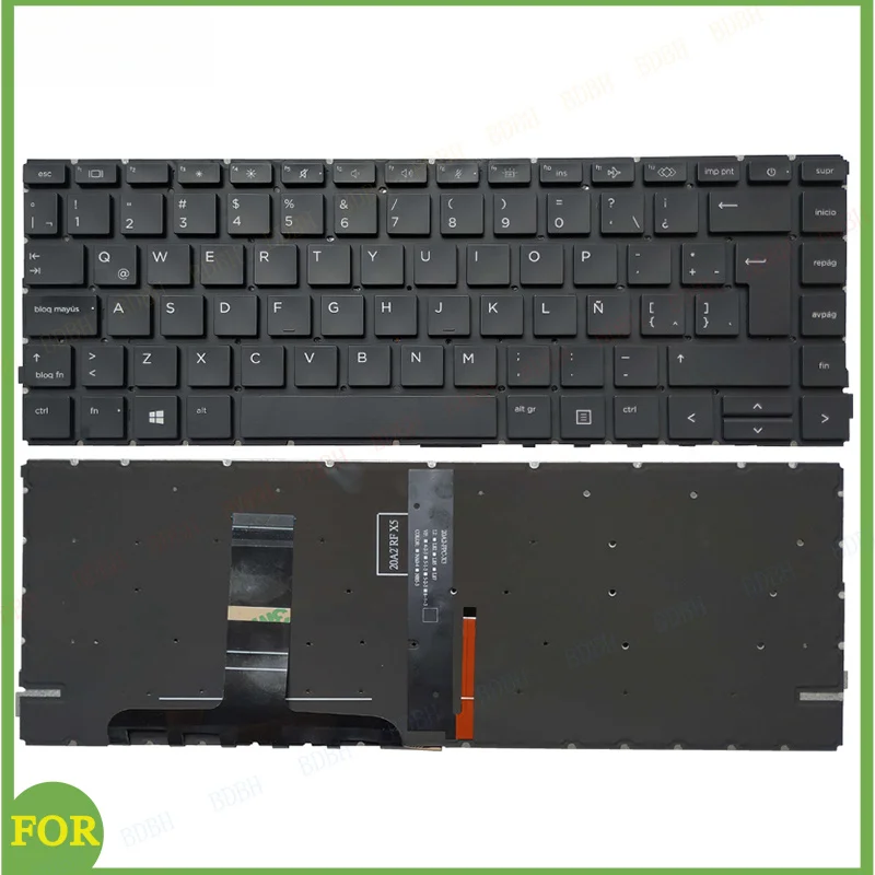 

НОВАЯ английская/испанская/латинская клавиатура для ноутбуков HP ProBook 445 440 G8 G9 645 640 G8 G9 с подсветкой