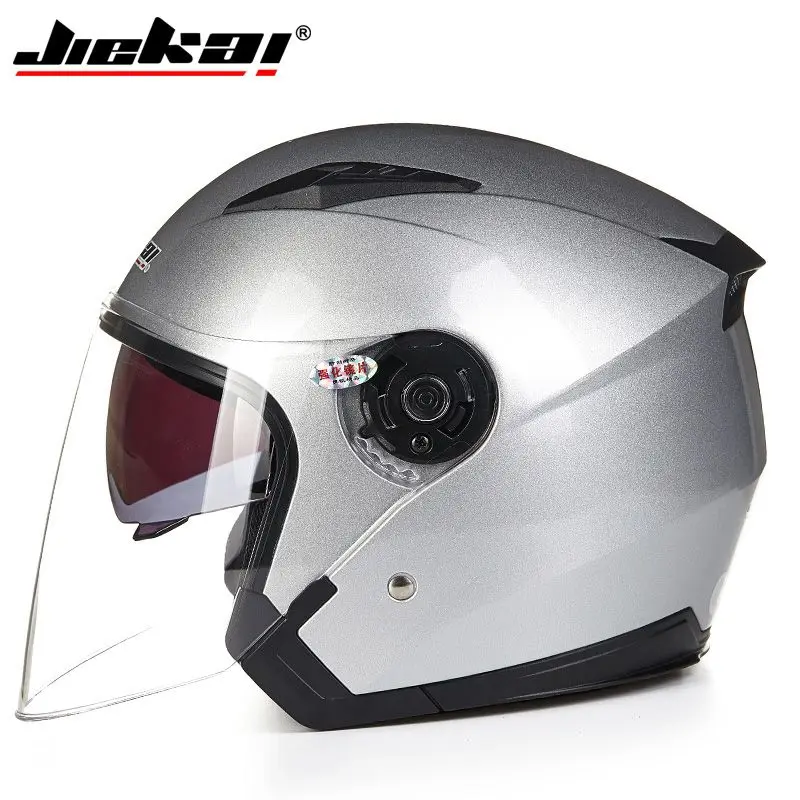 JIEKAI Electric Bicycle Helmet Double Lens Summer Half Helmet Sunscreen Waterproof Universal Helmet