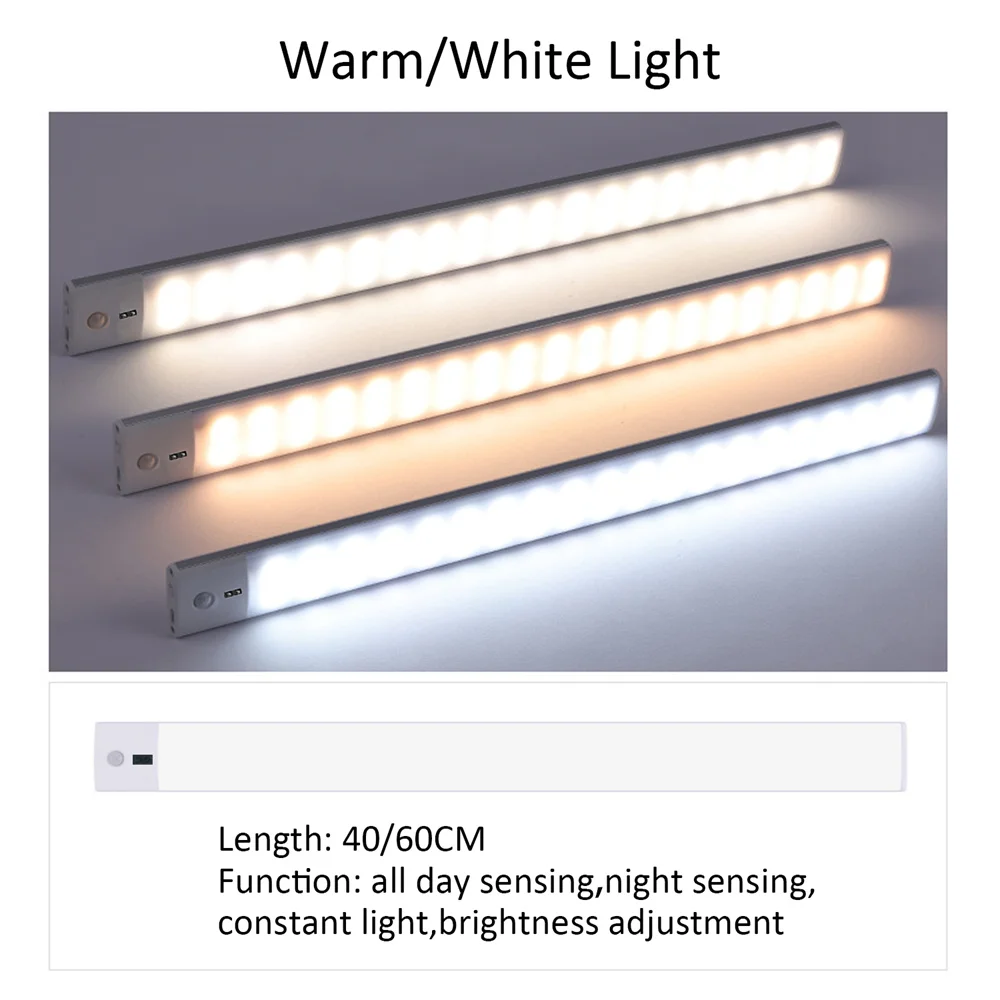 Wiscolor Sensor Cabinet Light Wireless LED Night Light USB Rechargeable PIR Motion Table Lamp For Kitchen Cabinet Wardrobe Lamp