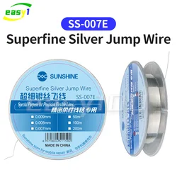 SUNSHINE SS-007E 0.007MM 0.009MM Silver Jump Wire 200M For Mobile Phone Motherboard PCB CPU Repair Welding Leads Tools