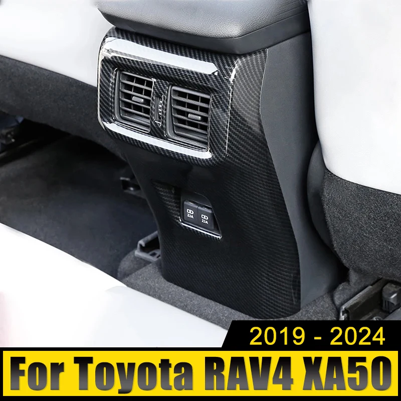 

For Toyota RAV4 XA50 2019 2020 2021 2022 2023 2024 Hybrid ABS Car Interior Rear Armrest Air Outlet Trim Panel Pad Cover Sticker