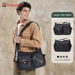 VOLUNTEER Messenger Crossbody Bags for Men Oxford Side Letter Print Fashion Light Weight Protable Versatile Shoulder Bag 1802-18
