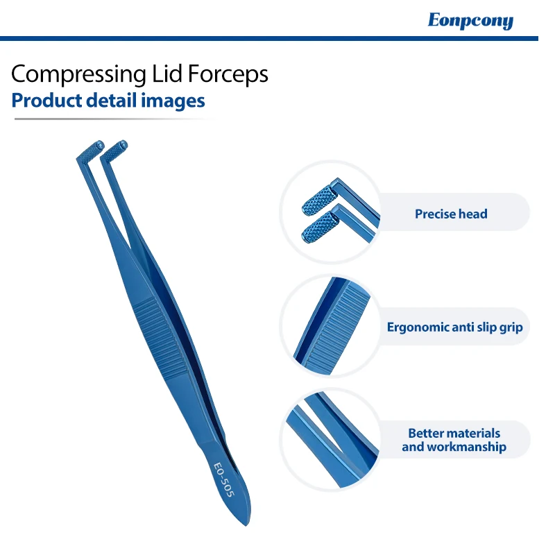 Titanium Alloy Compressing Lid Forceps Eyelid Ophthalmic Surgical Forceps Sterilizable Reusable