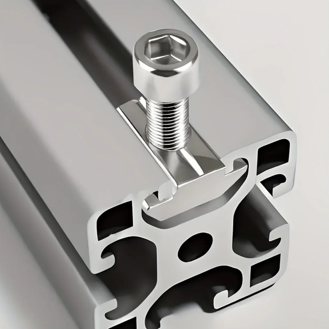 50 Stück, 25 Sätze, Edelstahl, M8, T-Nuten-Mutter-Set, Gleitmutter, Industriezubehör für Aluminiumprofile, Federklemme. – Detail 2