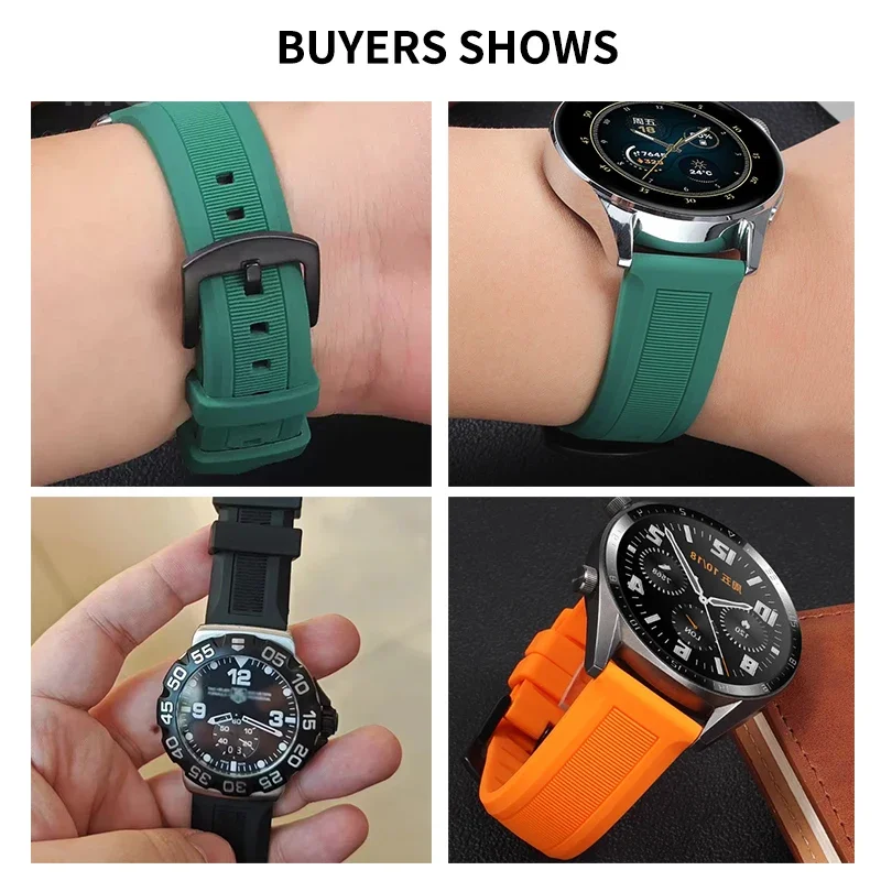 22mm lazer cavalheiro macio e confortável pulseira de relógio de silicone para tag heuer série respirável inodoro requintado pulseiras