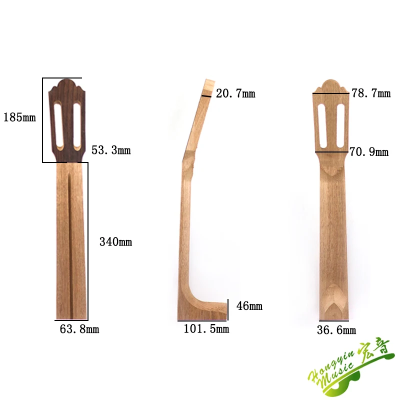 Mahogany Okoume Wood Neck For High Grade Classical Guitar Exclusive Design Rose wood Head Plate Dovetailing Semi-manufactures