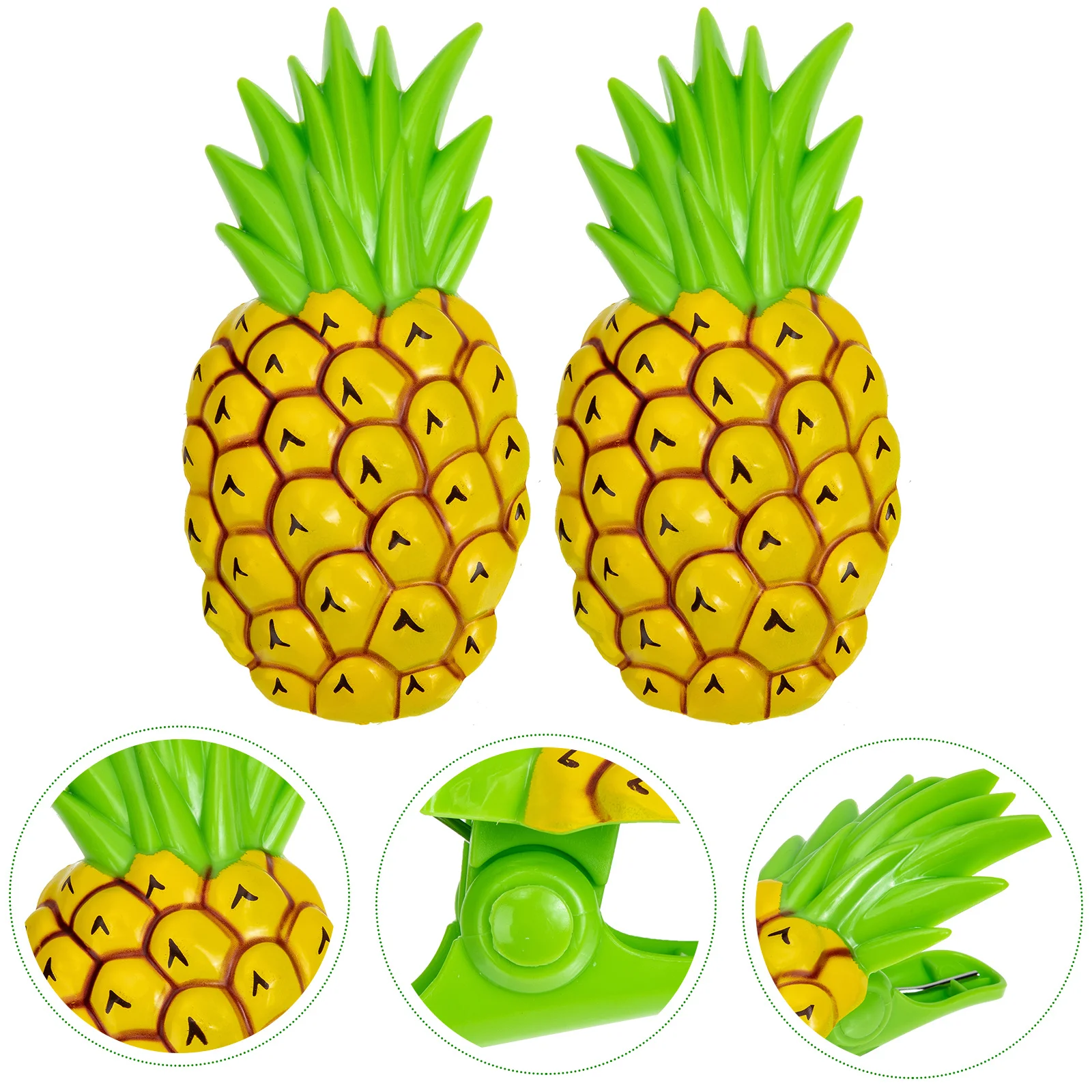 

2Pcs Beach Clips Pineapple Shaped Strong Wind-Proof Towel Clamp for Beach Chair Pool Lounge Quilt Fixing Clothes Drying Clip