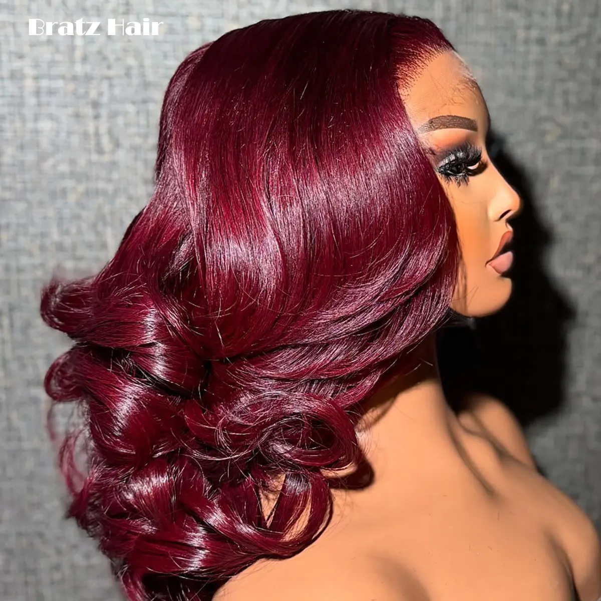 

Glueelss Wig 450 High Density 99j Burgundy Bouncy Curly Wig 100% Human Hair 13x6 13x4 HD Lace Front Loose Wave Wigs for Woman