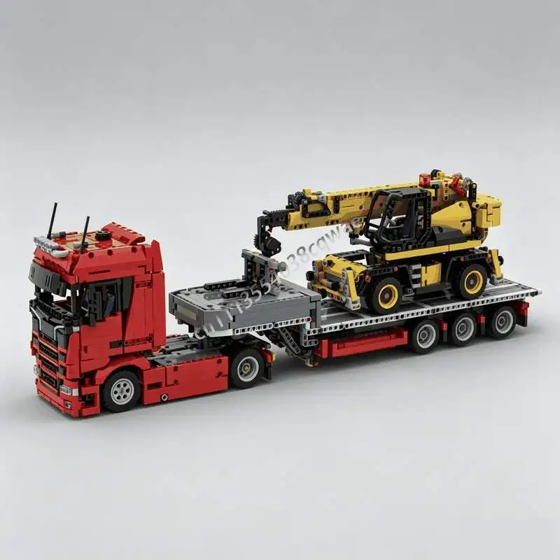 NEW 2562Parts Truck Trailer Telehandler MOC Vehicle Model Custom Puzzle DIY Assembly Building Blocks Toy Collection Display Gift