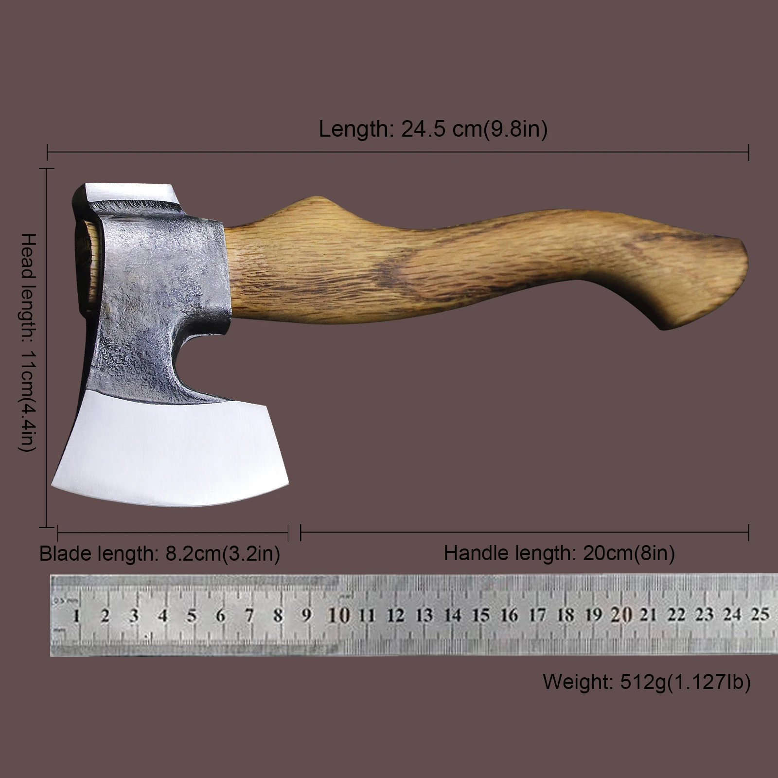 Japanese multi-purpose hand-made D2 steel sharp outdoor axe, forest logging survival axe, EDC outdoor tool axe