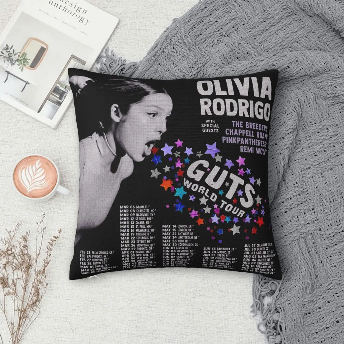 Olivia Spill Ur Guts Vampire Sour Rodrigo Pillowcases Merchandise Soft Cushion Cover Pillow Covers Sofa Decor Zipper Multi-Size