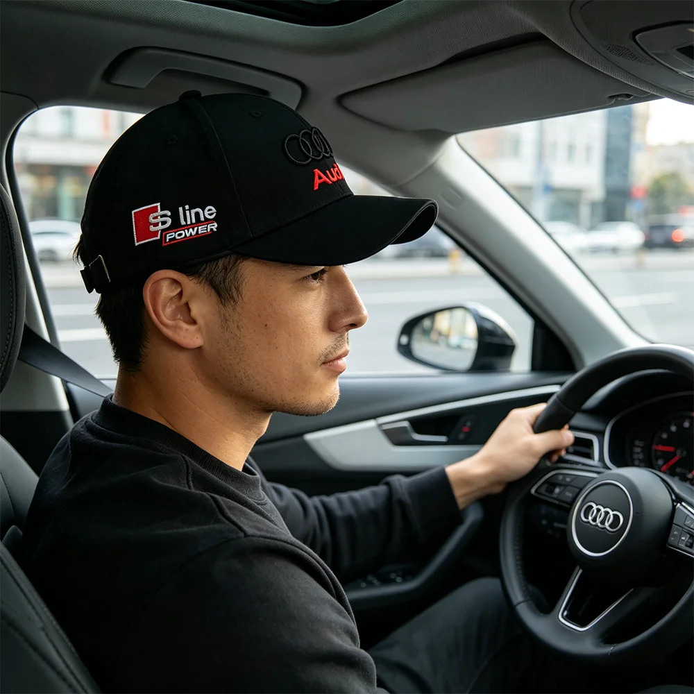 Car Baseball Cap Cotton Embroidered Snapback Suitable For DAudi Sline A4 A1 A3 A6 A5 A7 A8 Q3 Q5 Q7 Outdoor Sports F1 Racing Hat view 5