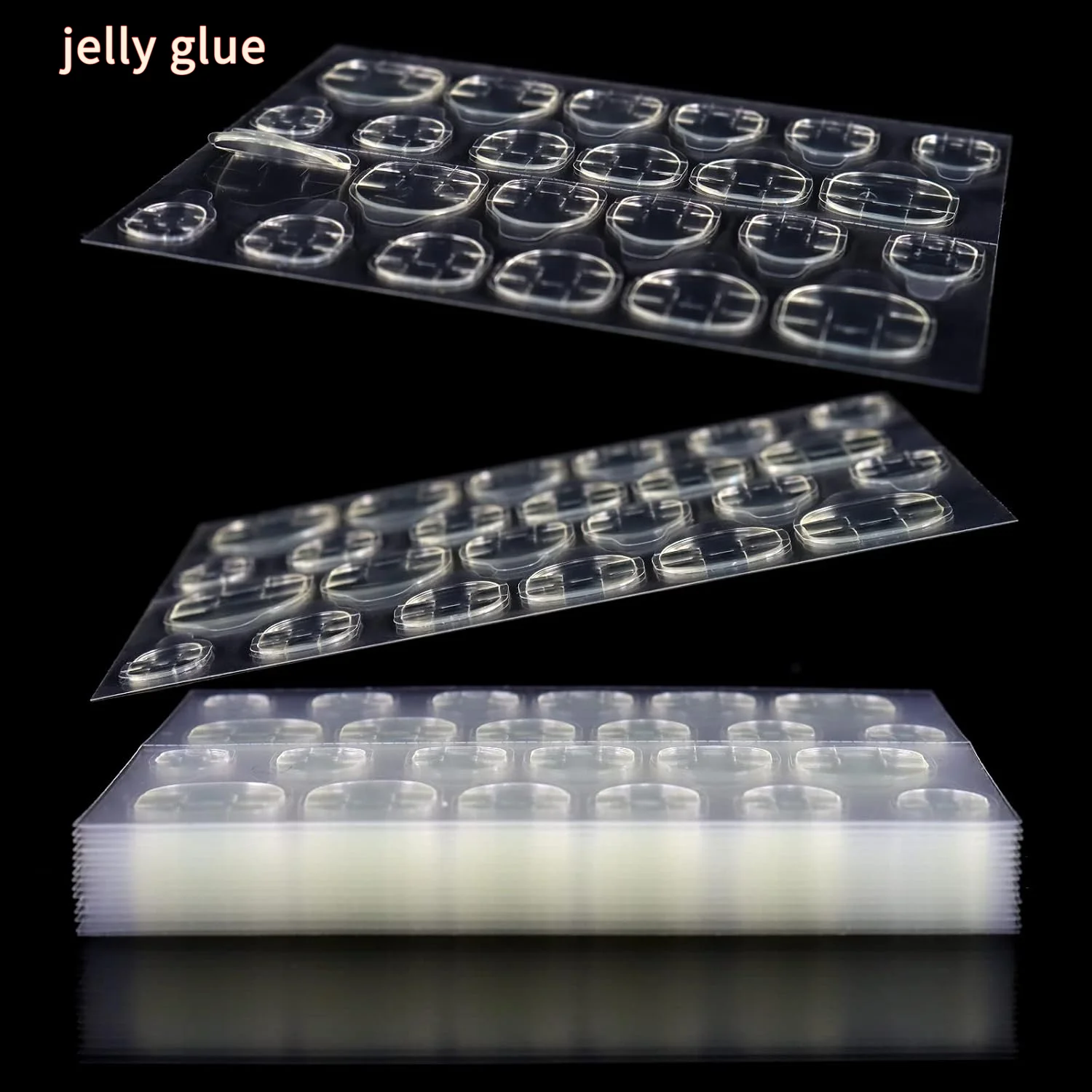 30Pcs Nail Adhesive Tabs Waterproof Breathable Double Sided Jelly Glue Tabs Super Sticky False Nail Stickers Press On Nails