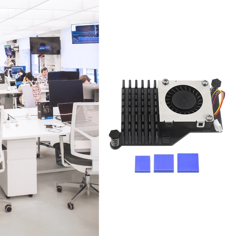 Aluminium-Aktivkühler, Lamellen-Kühlkörper, geschwindigkeitsverstellbar, PWN-Lüfter, Kühlkörper, Kühler für RPi