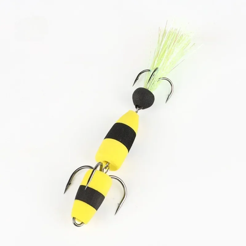 New polychrome Size Foam bait Bass Lure 4.5g Soft Fishing Luya Bait Density Foam Swim Baits with 2 Treble Hooks