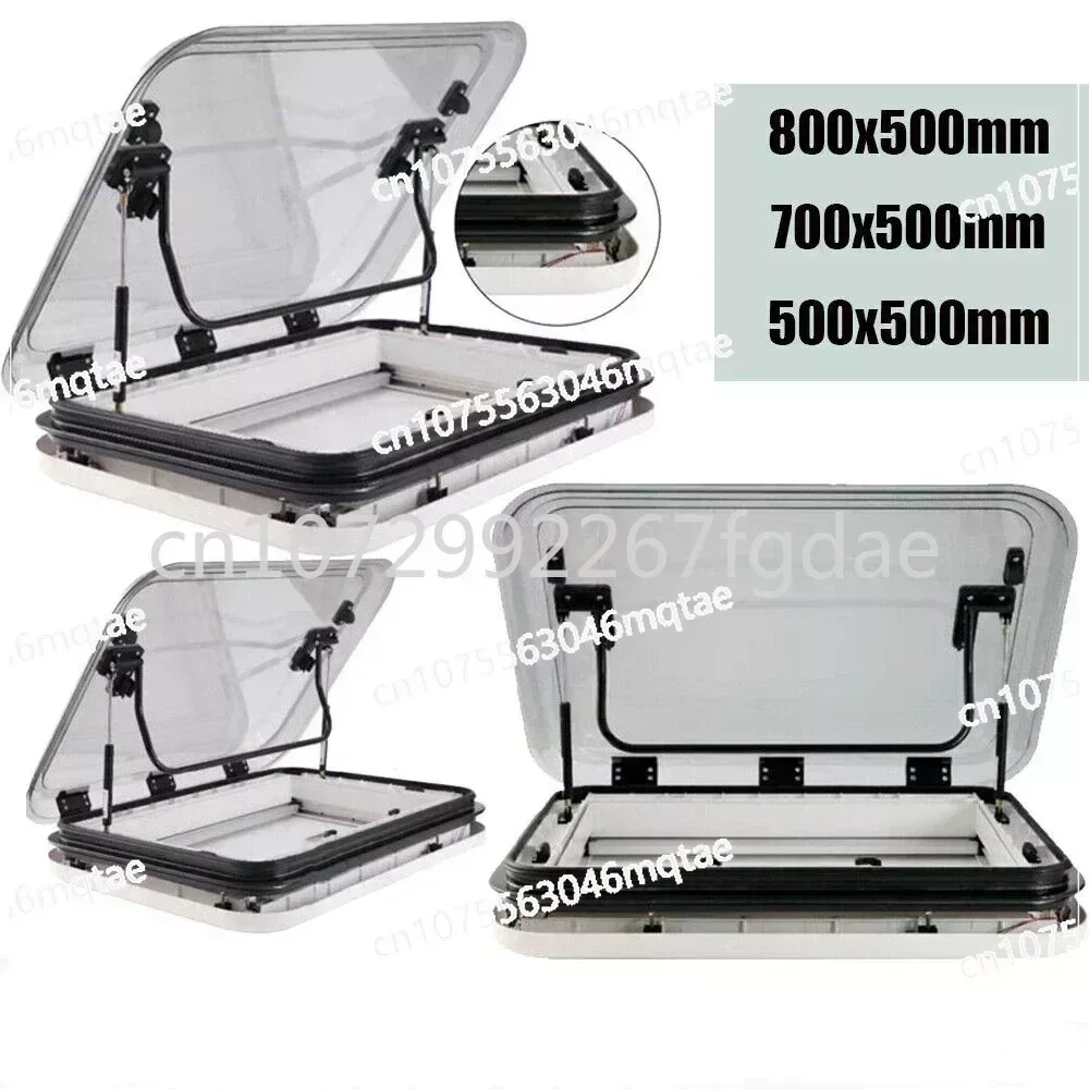 Home Large Caravan RV Skylight Roof Vent Hatch 3-Size with LED Light 500/700/800 X 500mm Cut Out for Camper Motorhome