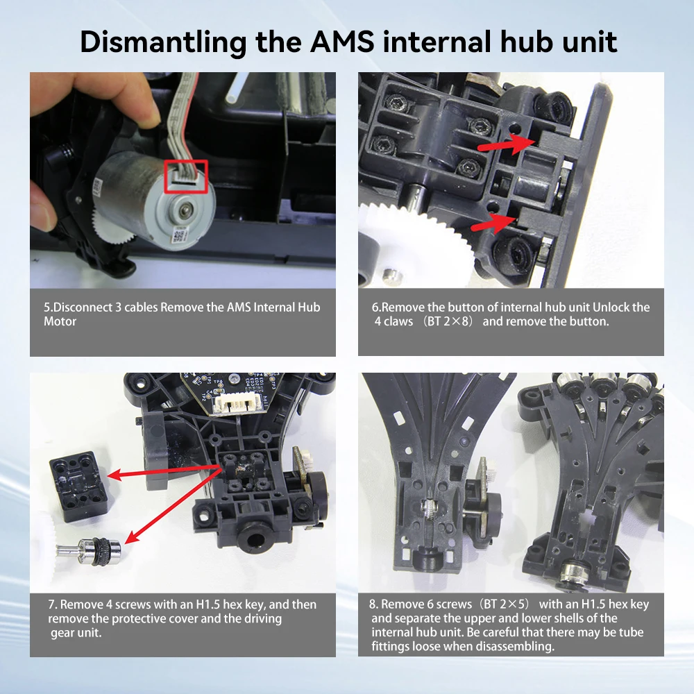 AMS1/AMS2 Pro Getriebe-Kit Stützwellen-Baugruppe für Bambu Lab AMS, gehärteter Stahl, magnetbetriebener interner Nabenantrieb, 3D-Drucker-Teile – Detail 7