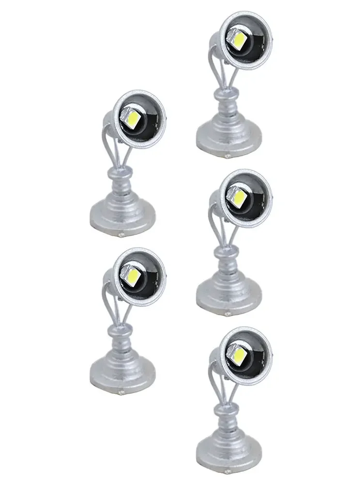 LYM20 5pcs Model Railway 1:87 Lamp Spotlight Flood Lights HO Scale Warm LEDs Gardening Supplies For Outdoor