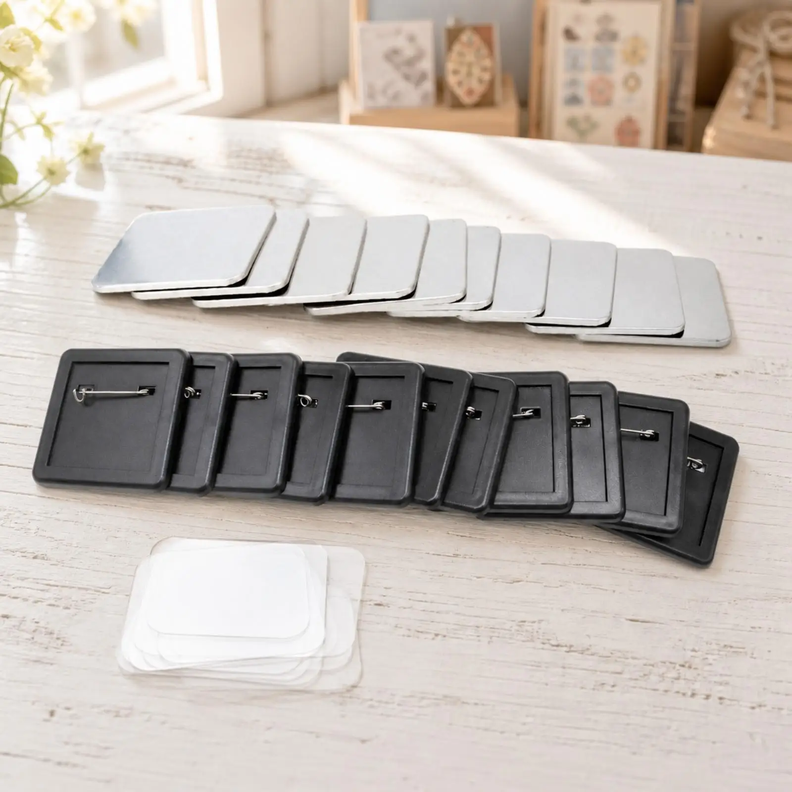 Pin Making Machine Kit with 100 Sets of Tinplate for Crafting Custom Lapel Badge Pins