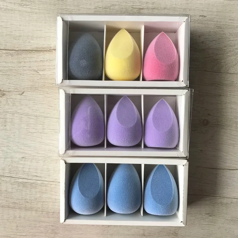 100 Sets Hot Sale Cosmetic Puff Foundation Flocked Cosmetic Makeup Powder Puff Beauty Sponge
