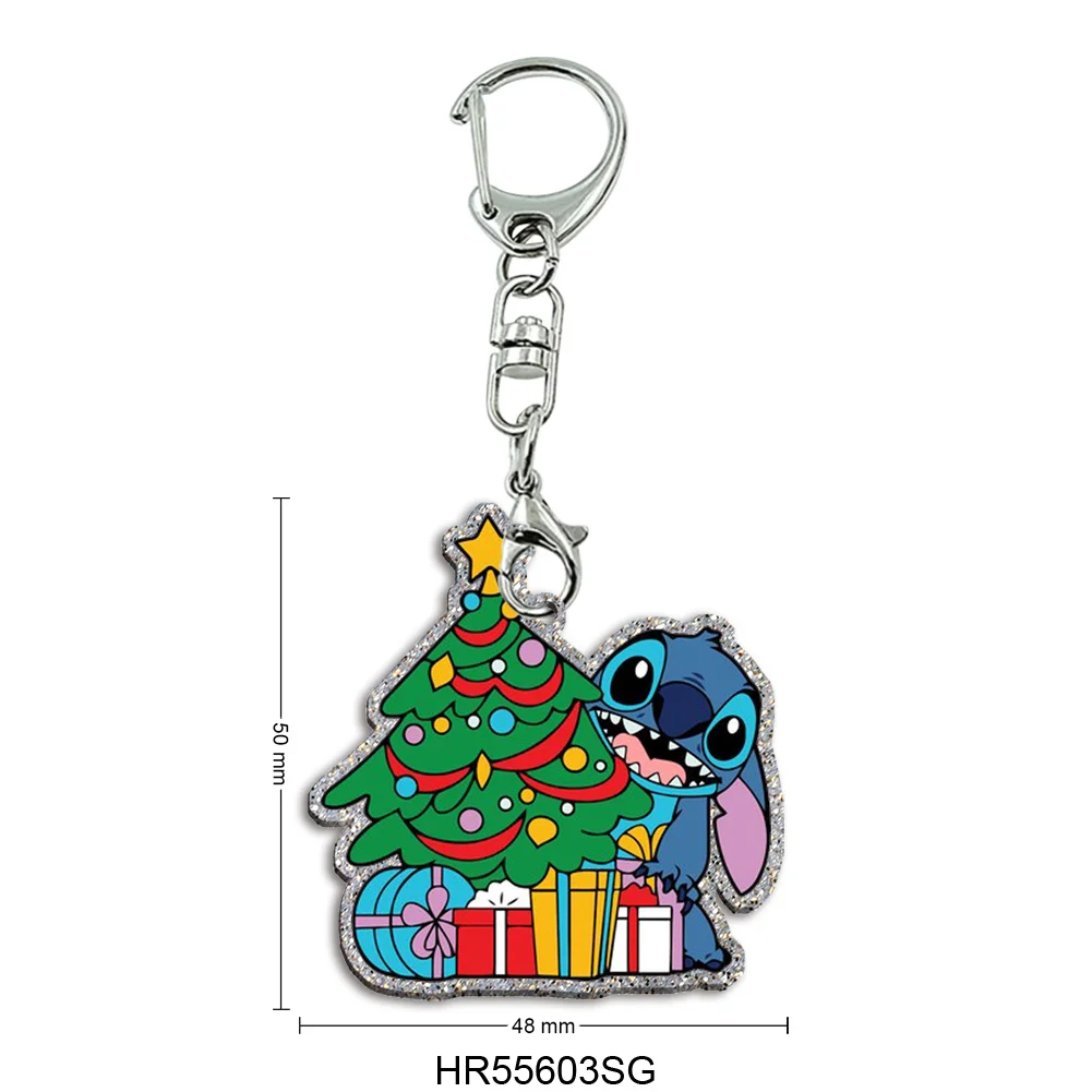 عيد الميلاد غرزة اللون بريق سلسلة مفاتيح مصنوعة من الأكريليك للحزب شارة عطلة مجوهرات حقيبة الديكور