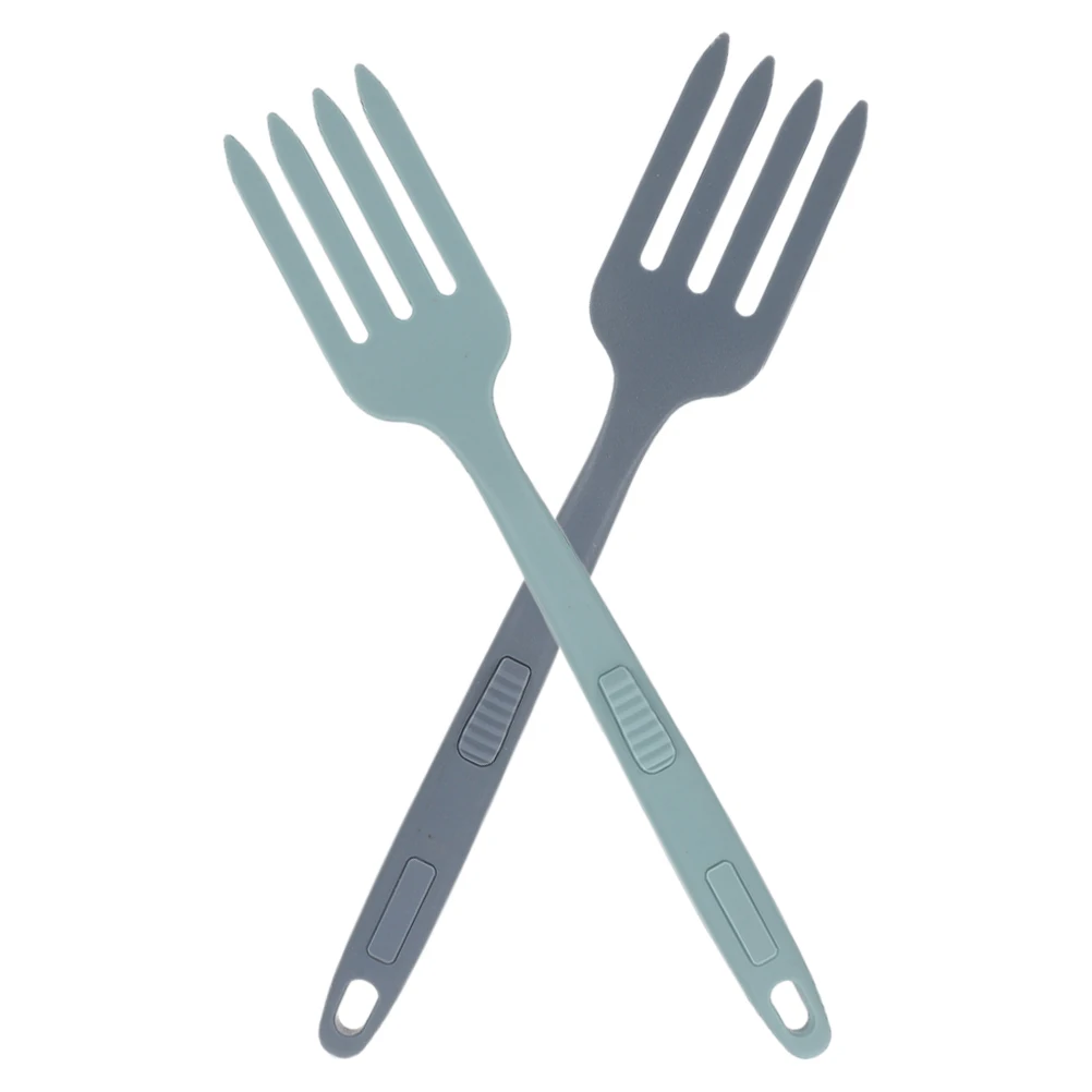 

2pcs Silicone Cooking Forks Heat Resistant Flexible Kitchen Tools Blending Fork Meat Sausage Watermelon Lake Blue