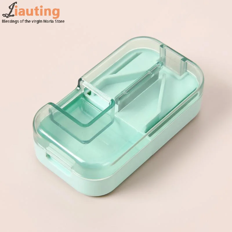 

Multifunctional Medicine Tablet Cutter Pill Cutter Tablet Storage Box Medication Splitter Mini Portable Pill Dispenser