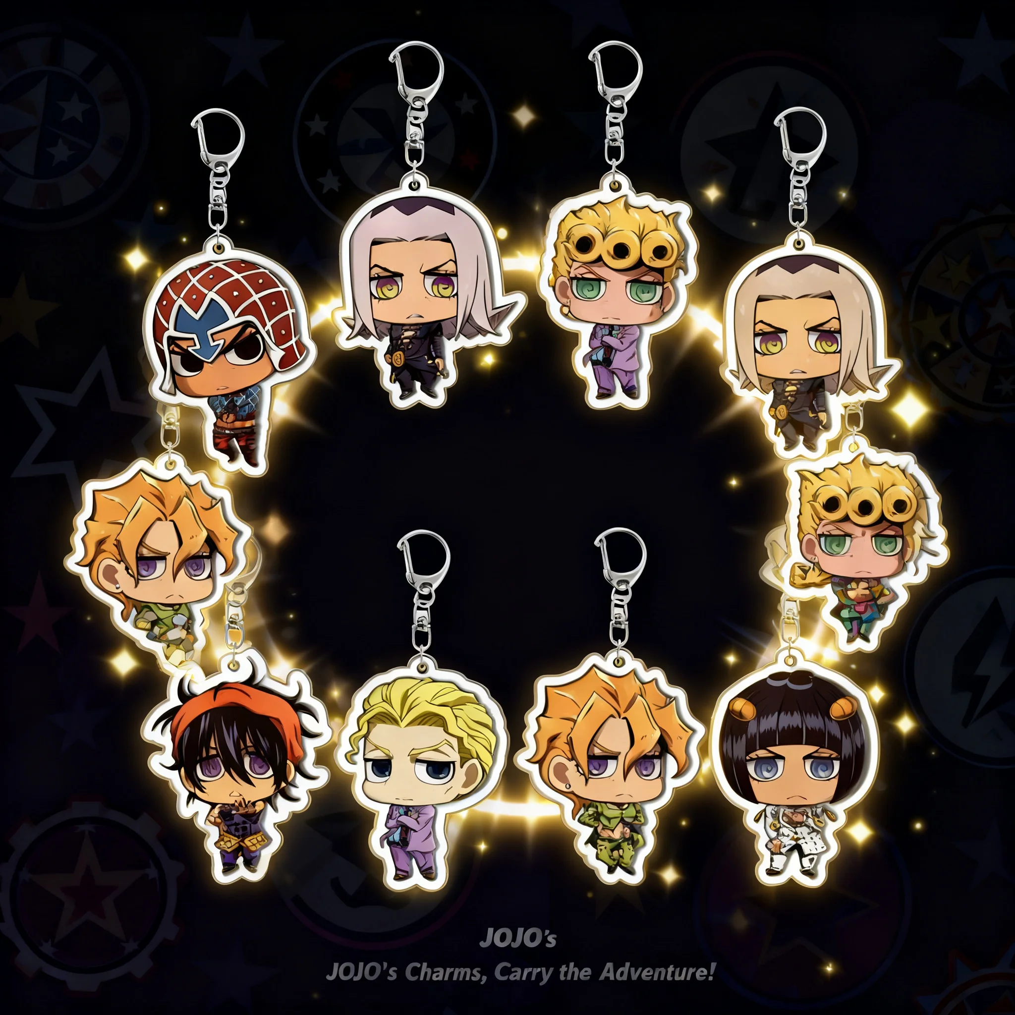 

JOJO Bizarre Adventure Jonathan Acrylic Keychain Pendant Anime Figure Collectible Cross Border Ready Stock