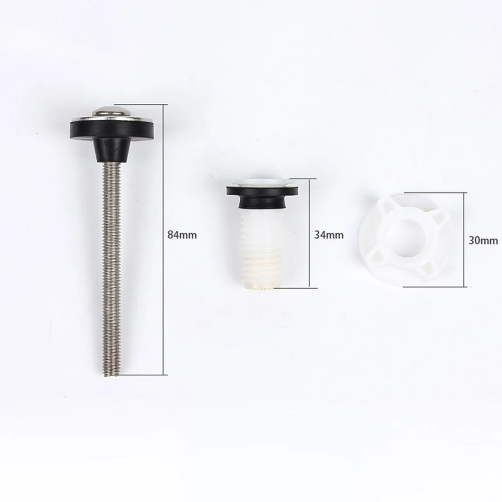 Baut tangki Toilet, 2 buah baut Toilet Diameter M6 untuk panci Toilet memperbaiki Fitting Sealing Kit tutup kopling baut WC perbaikan rumah