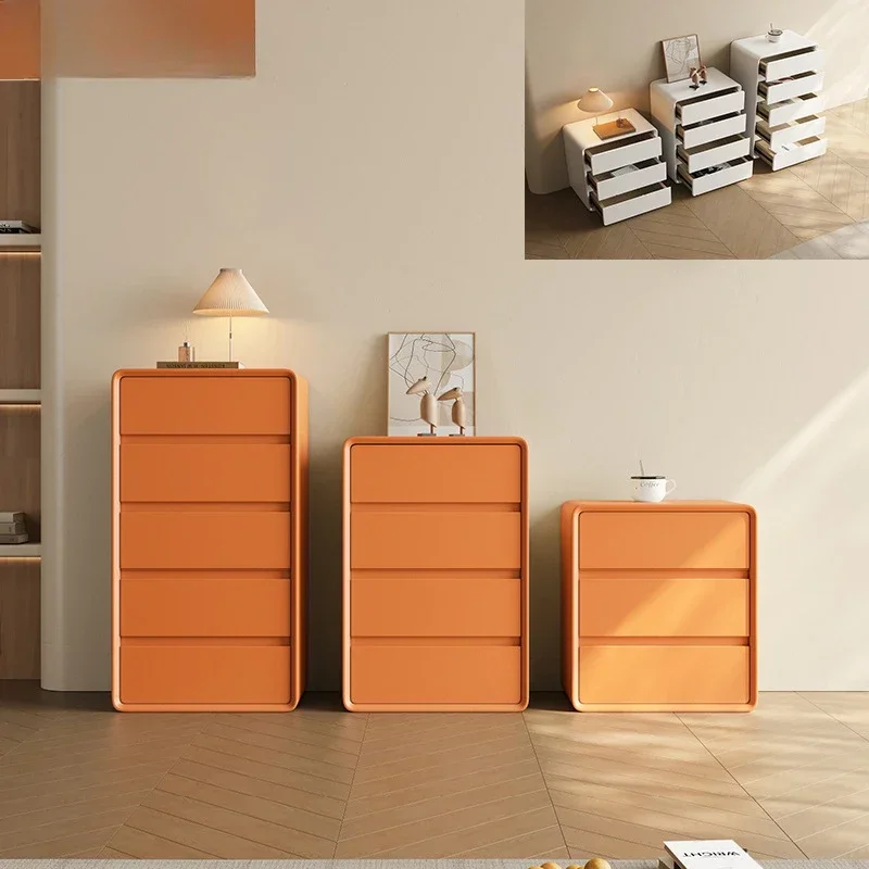 Chest of drawers, five creamy bedrooms, modern minimalist leather storage cabinets, living room, solid wood storage drawers, thr