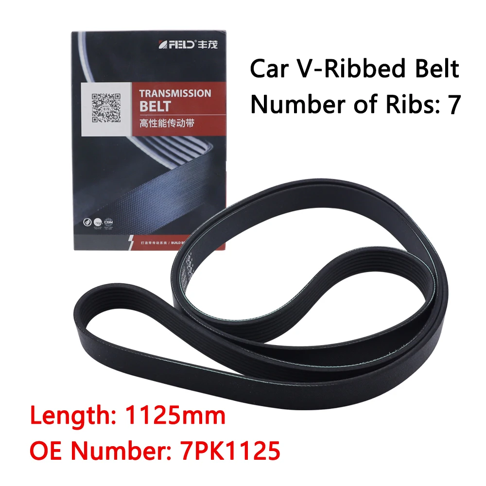 

Car PK Transmission Rubber V-Ribbed Belt 7PK1125 For Nissan JUKE VERSA 1.6L RENAULT GRAND SCÉNIC MEGANE II 1.9L 2.0L V-Belt