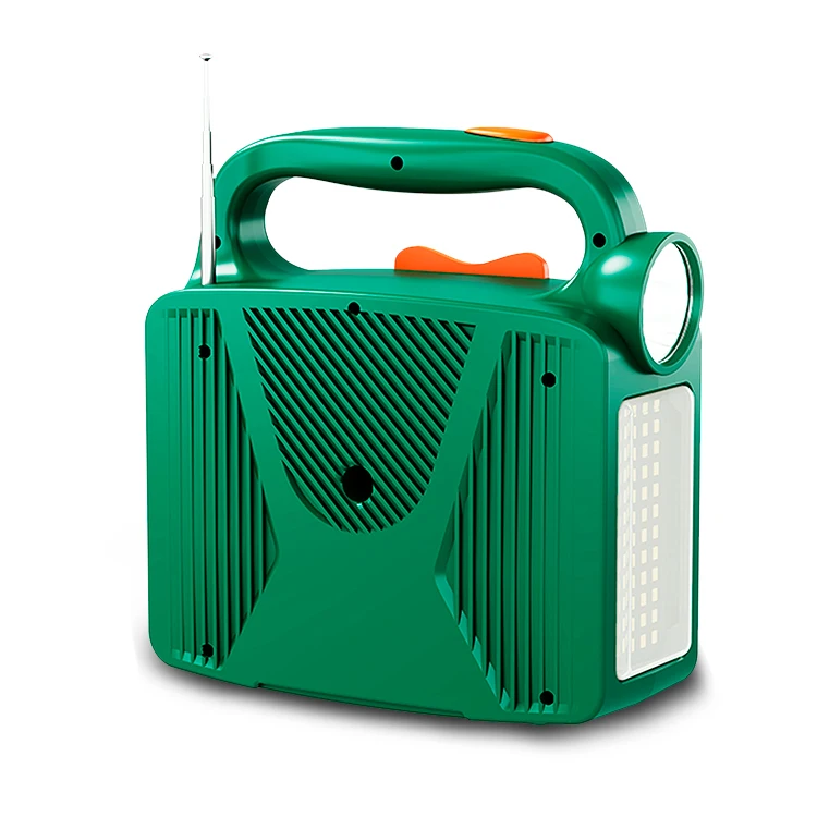 Portable Solar Radio Bluetooth Speaker 76.8wh Battery FM Weather Alerts Light Emitting Diode Lighting