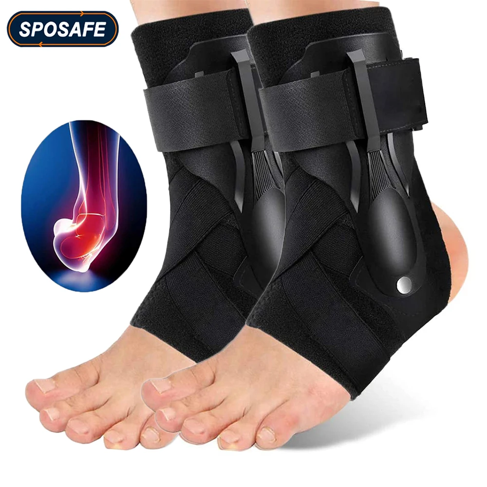 2PCS Adjustable Sports Ankle Compression Support  Ankle Sprained Brace Joint Protector for Cycling Running Basketball Soccer