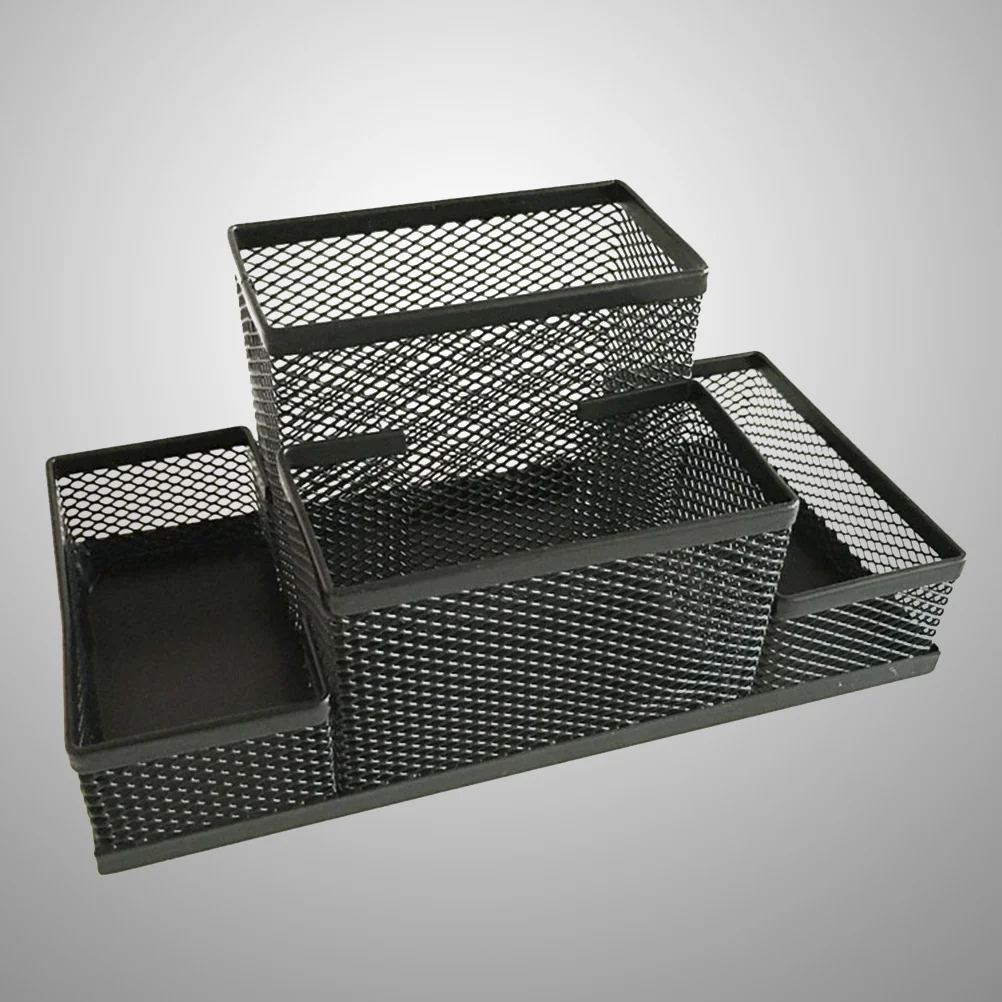 Table de bureau à compartiments multifonctions, Mesh Office EvaluMetal, Fournitures noires