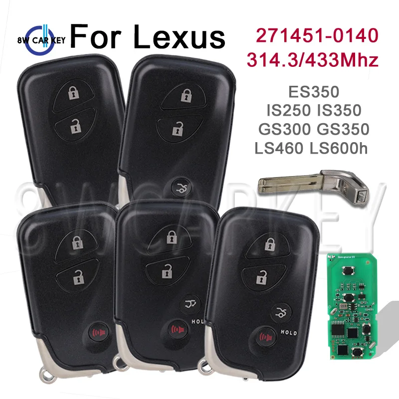 Remote Smart Car Key For Lexus ES350 IS250 IS350 GS300 GS350 LS460 LS600h LX570 Board:27145-0140 4D Chip 314.3/433MHz Auto Key