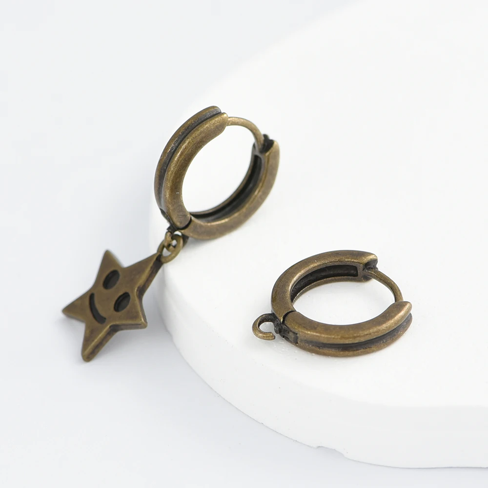 1 Paar 16 verschiedene Ohrring-Haken aus antikem Bronze-Messing für DIY-Schmuckherstellung für Frauen. Die Schlaufe ist abnehmbar. – Detail 8