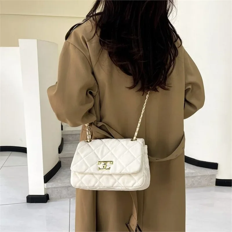 Casual Quilted Phone Crossbody 2025 - Gold Ball Chain, Stylish Shoulder All-Match