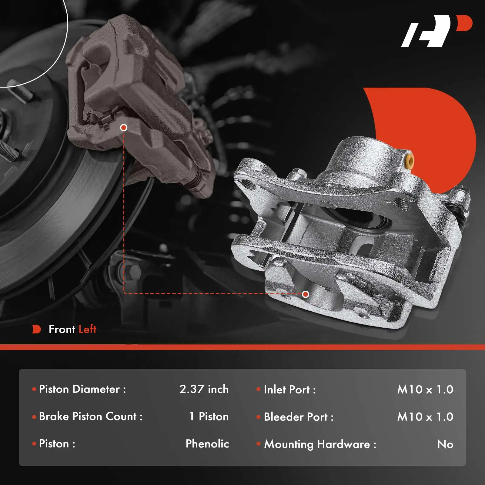 A-Premium Front Left Disc Brake Caliper with Bracket for Dodge Dart 2013-2016 Chrysler 200 2015-2016